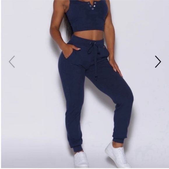 Bombshell Sportswear Navy Blue COMFORT RIB JOGGERS Medium - Picture 1 of 5
